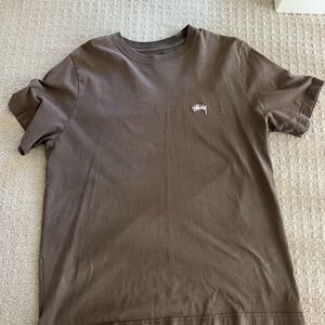 Stussy Brown Short Sleeve Tee with White Chest Logo